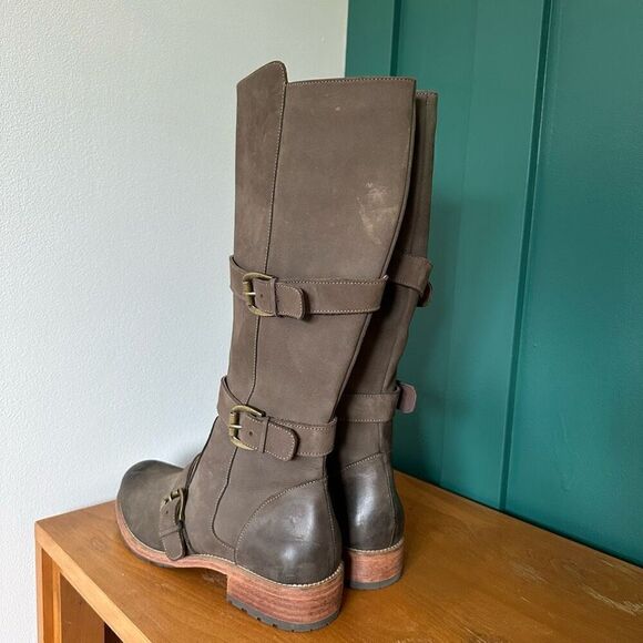Fortress of Inca X Anthropologie Delrey Nubuck Leather Buckle Detail Knee High M - Picture 5 of 11